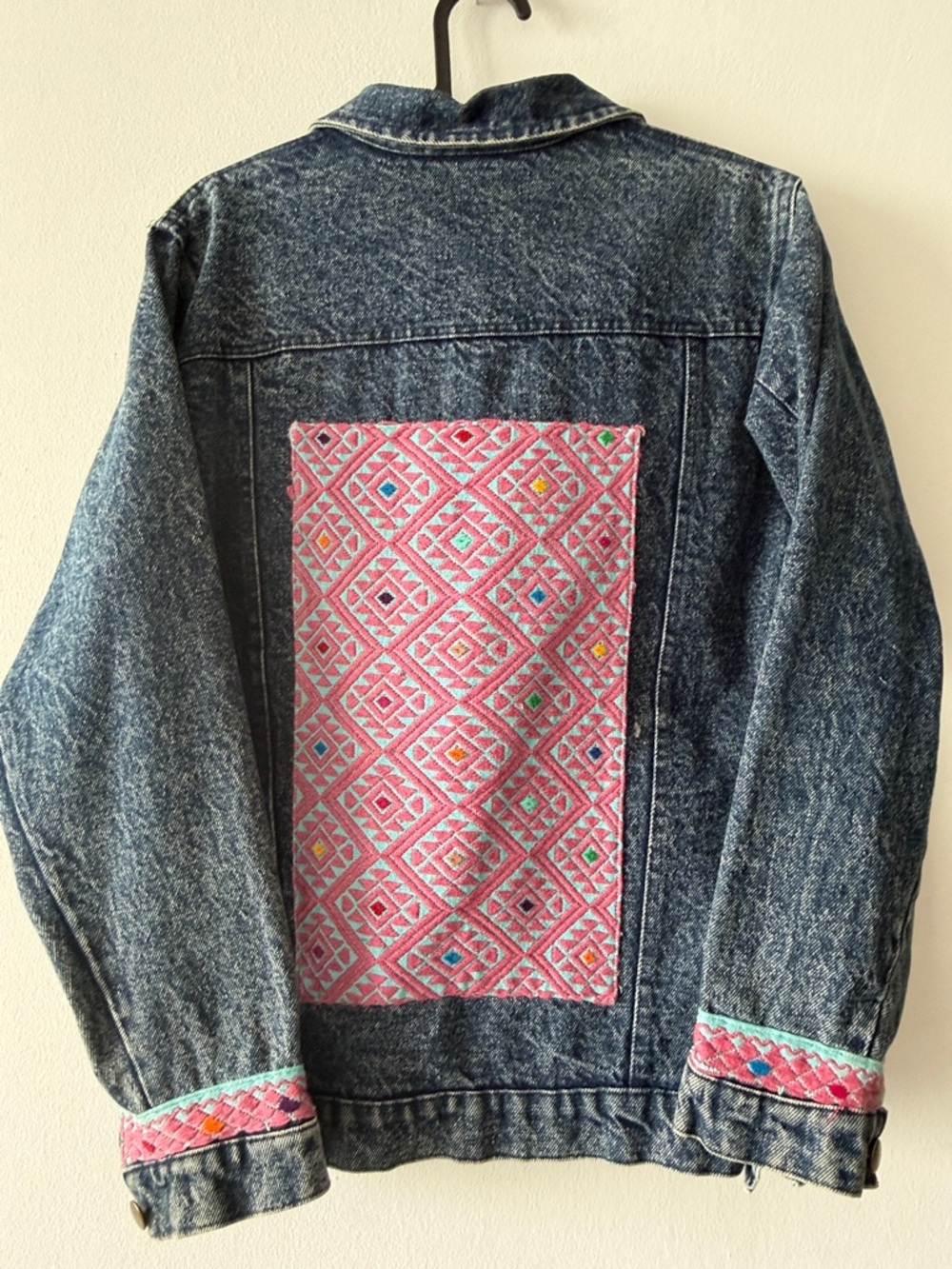 Jean Jacket with Authentic Mexican Embroidery